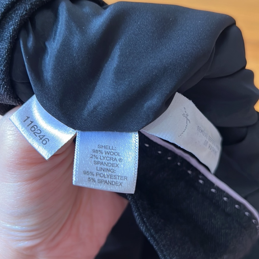 Ann Taylor Straight Leg Black Pants (lined) 98% Wool - Size 8/10 - Picture 7 of 16
